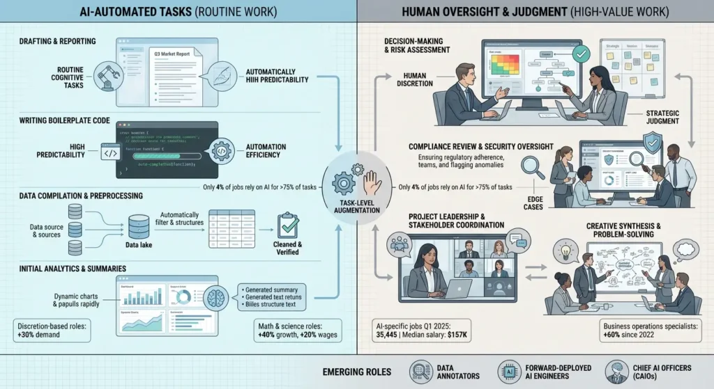 AI task automation and human judgment in white-collar jobs.
