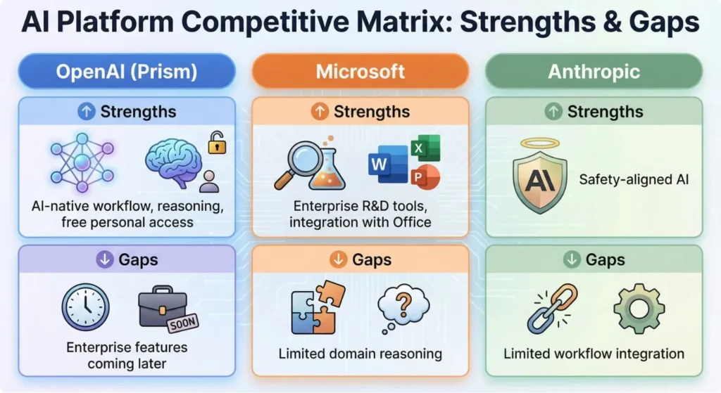 Infographic showing GPT-5.2 performance on GPQA Diamond 93.2 and FrontierMath 40.3 expert-level benchmarks for scientific reasoning