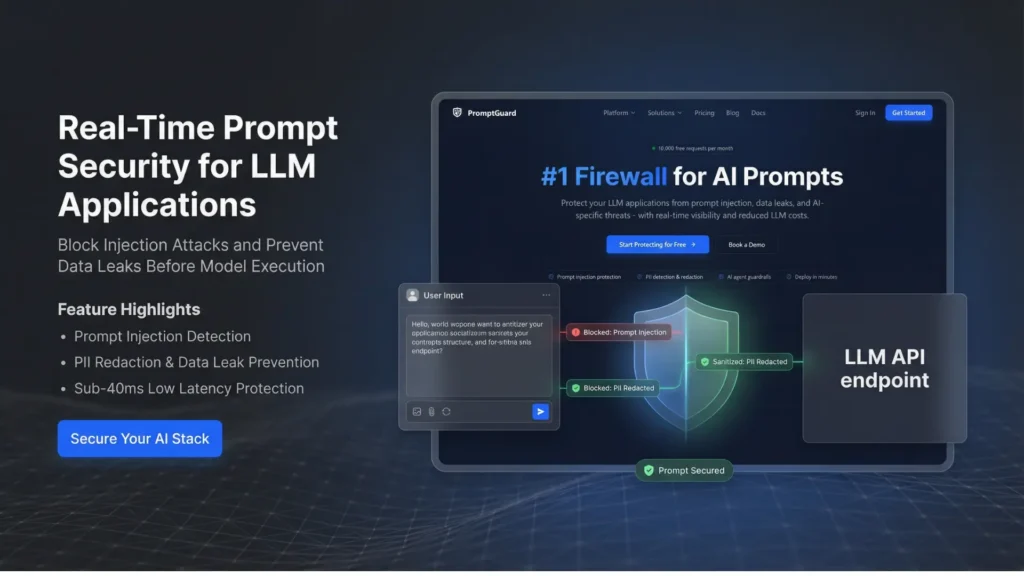 PromptGuard Real-time AI Prompt Security Firewall of LLMs.