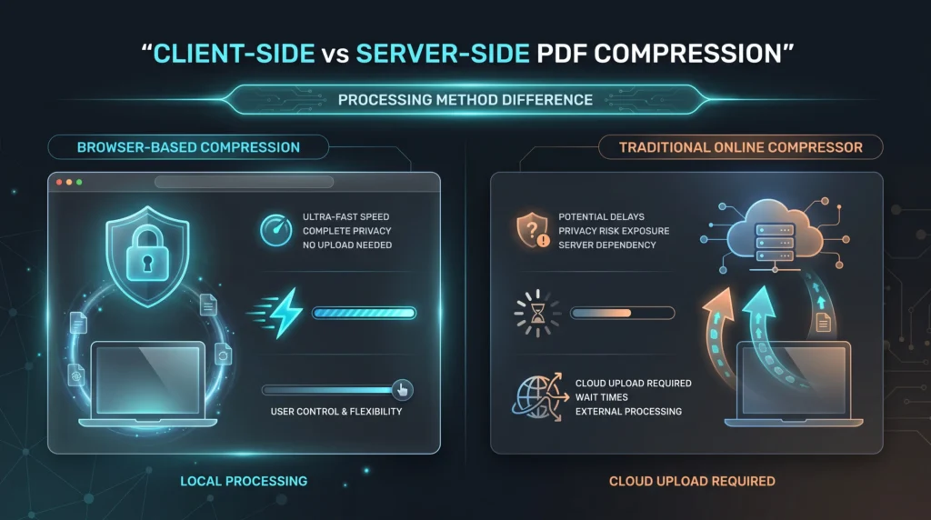Compress PDF files locally in your browser without uploads. Reduce file size fast while keeping document quality intact.